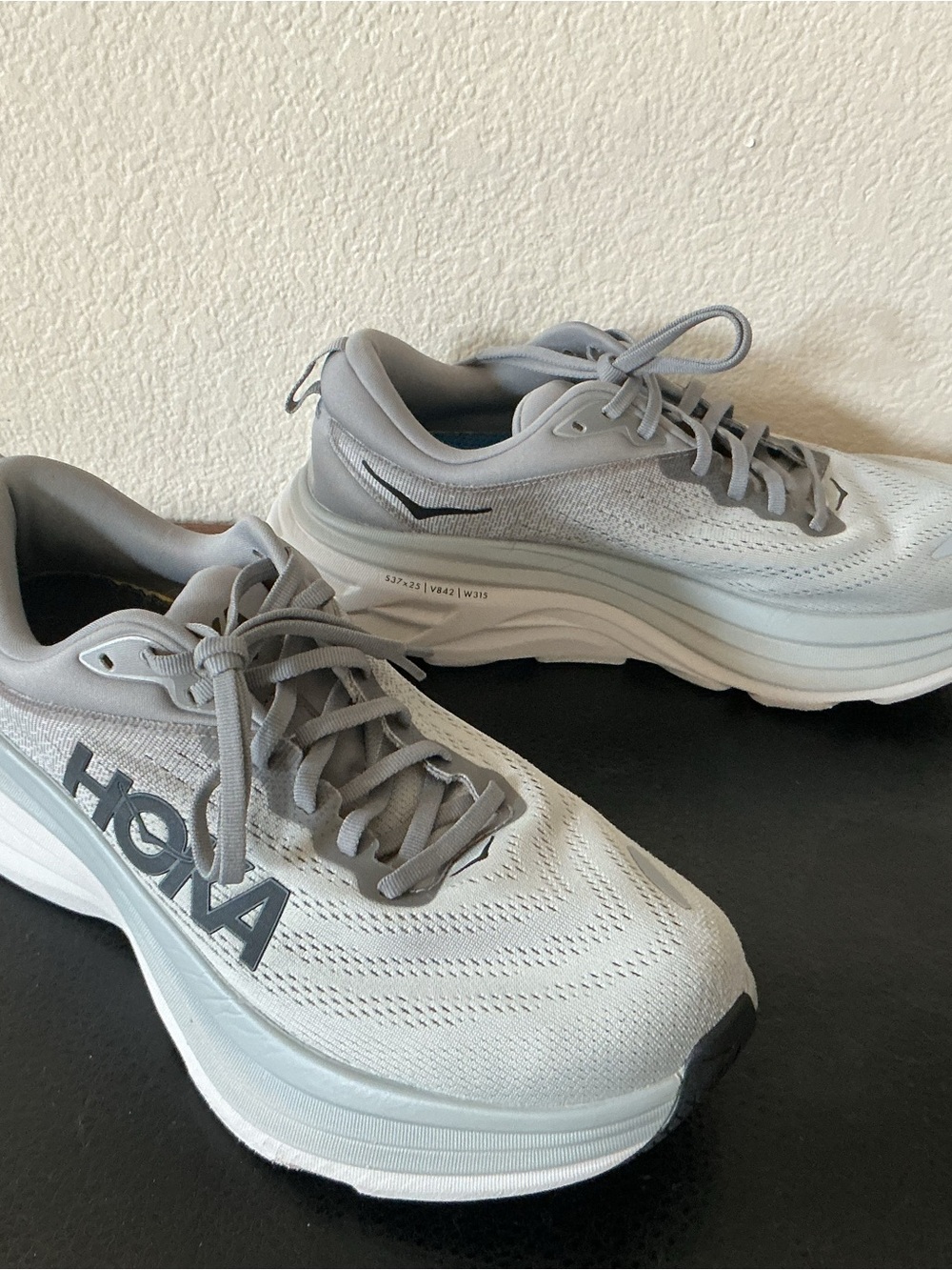 Hoka One One Men Bondi 8 X-Wide Gray Mesh Running Shoe Size 9.5EEEE